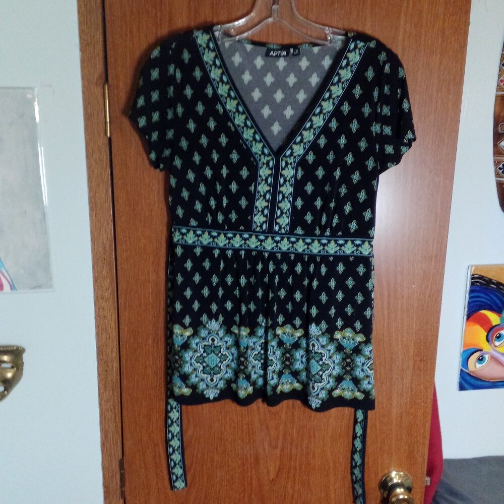 Apt. 9 Womens Short Sleeve Tie Back Blouse